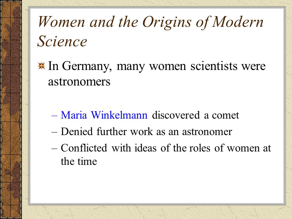 Role of women during scientific revolution